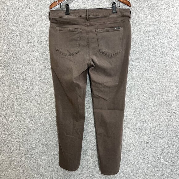 Eddie Bauer Womens Jeans Size 12 Brown Denim Slightly Curvy Slim Straight Casual - Picture 16 of 16